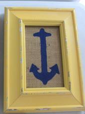 Nautical Anchor Burlap Art