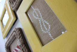 Rope stenciled on burlap